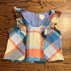 Anthropologie Women’s Colorful Ruffle Blouse